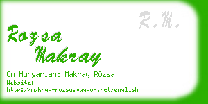 rozsa makray business card